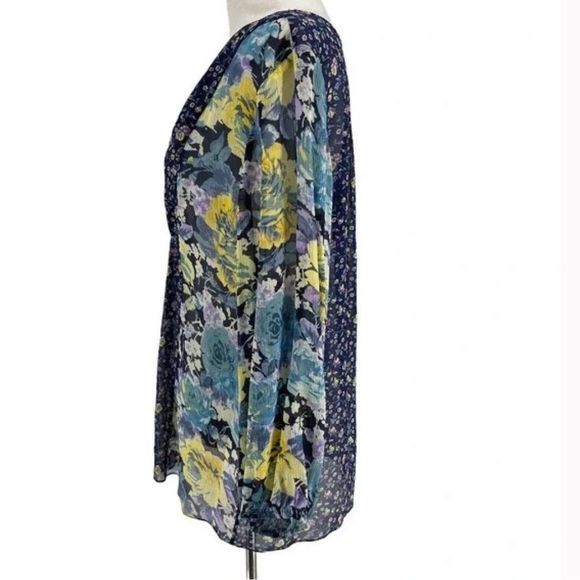 NEW Joie Thistle 100% Silk OVERSIZED (may fit to L) Floral Navy Blouse — SZ M - Picture 2 of 10